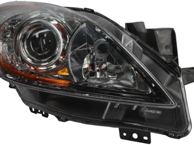 Mazda 3 2009.04.01-2013.03.31  utángyártott új jobb első fényszóró H11/HB3 fekete h. (motoros) TYC
