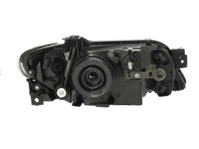 Mazda 323  2001.02.01-2003.12.31 utángyártott új bal első fényszóró H4 fekete házas (motoros) TYC