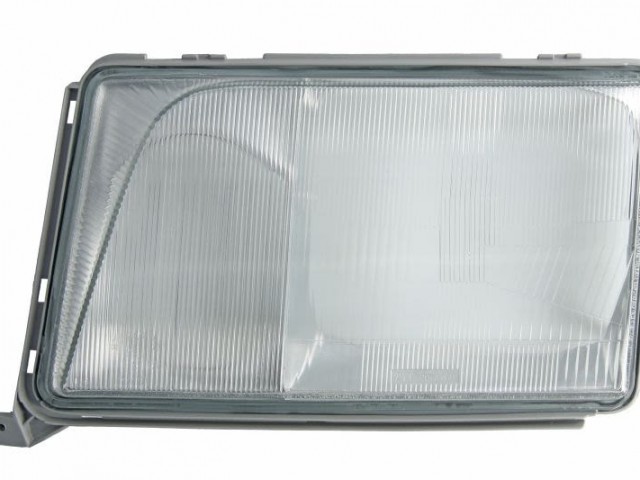 Mercedes Benz W124  1993.06.01-1995.05.31  utángyártott új bal első fényszóró üveg kerettel TYC