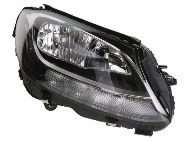 Mercedes Benz W205 C-Class  2014.03.01-2018.08.30 utángyártott új jobb első fényszóró 2H7+LED fekete (motorral) TYC