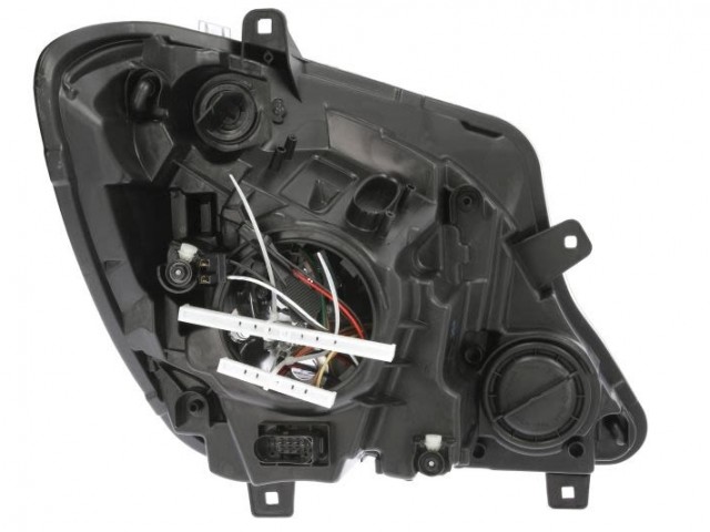 Mercedes Benz Sprinter  2013.09.08-2018.05.30  utángyártott új bal első fényszóró 2H7 fekete h. nappali fény.(motorral) TYC