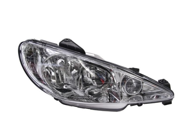 Peugeot 206 1998-2007 utángyártott új jobb első fényszóró H7/H1 05.12-től (motoros) TYC