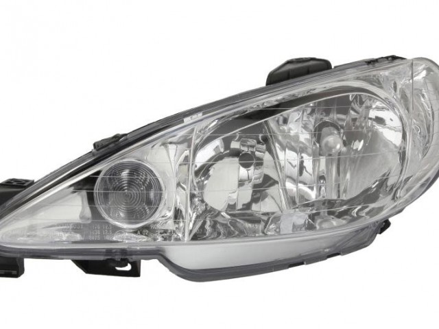 Peugeot 206 1998-2007 utángyártott új bal első fényszóró H7/H1 05.12-től (motoros) TYC