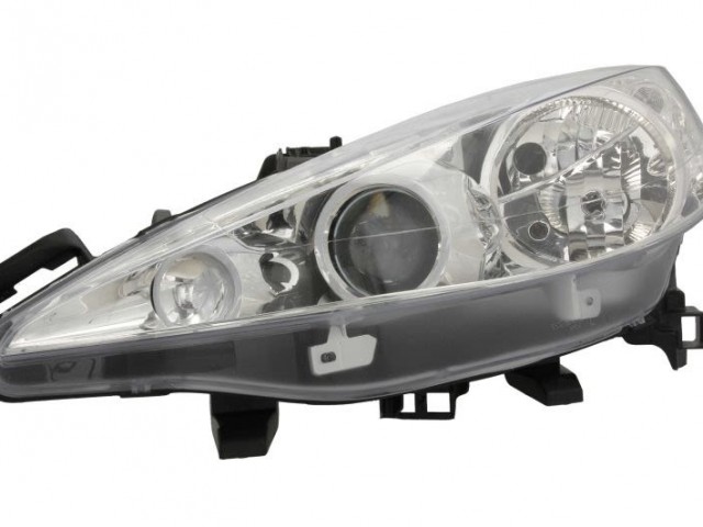 Peugeot 207 2006-2013 utángyártott új bal első fényszóró 2H7/H1 proj. (motorral) TYC