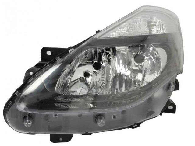 Renault Clio III. utángyártott új bal első fényszóró 2H7 fekete h. (motorral) TYC