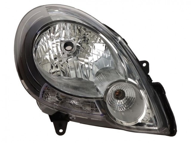 Renault Kangoo II  2008.02.01-2013.06.30 utángyártott új jobb első fényszóró H4 króm házas (motorral) TYC