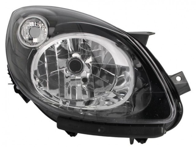 Renault Twingo utángyártott új jobb első fényszóró H4 fekete házas (motorral) TYC