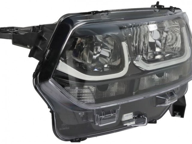 Toyota Proace City utángyártott új bal első fényszóró H7/H1 króm házas (motorral) TYC