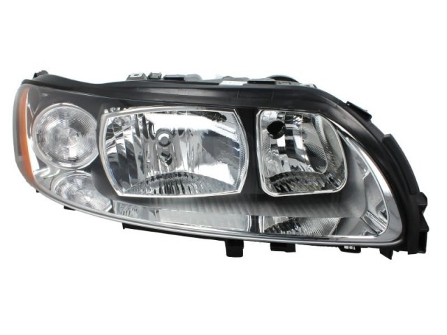 Volvo S60, V70, XC70 utángyártott új jobb első fényszóró H7/H9 fekete h.,05-től (motorral) TYC