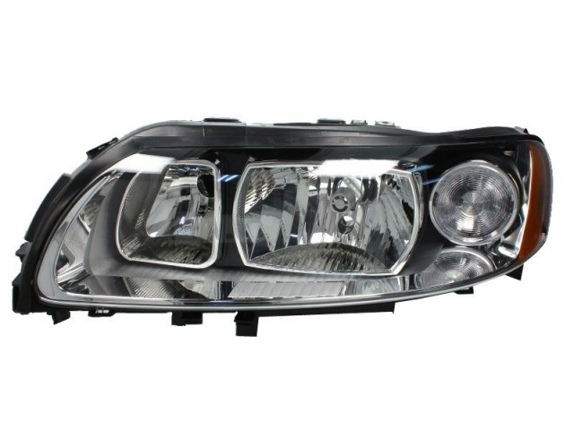 Volvo S60, V70, XC70 utángyártott új bal első fényszóró H7/H9 fekete h.,05-től (motorral) TYC