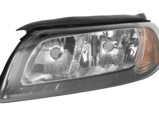 Volvo S80, V70, XC70 utángyártott új bal első fényszóró H7/H9 fekete h. (motorral) TYC