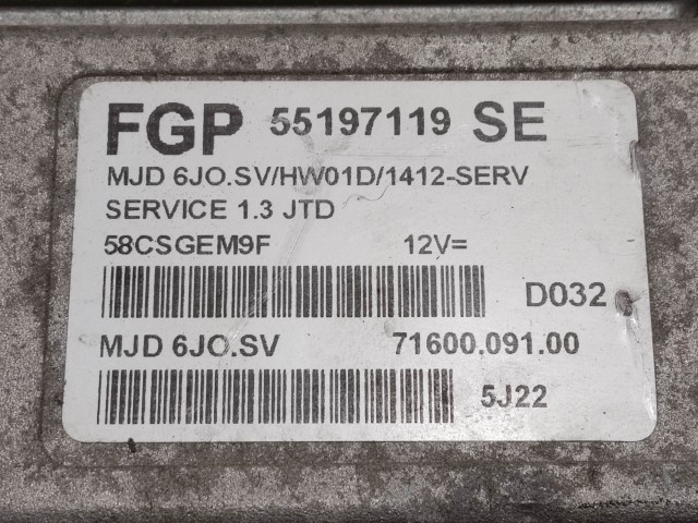 Opel Combo C 2002-2012 1,3 16v Diesel motorvezérlő FGP 58CSGEM9F 55197119