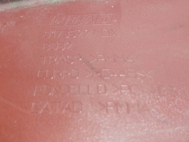 218620 Fiat Stilo 2003-2007 5 ajtós, jobb hátsó lámpa 51735221 Izzó foglalat nélkül!!!!
