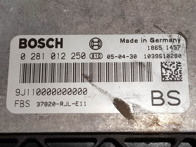 Honda FR-V 2004-2009 2,2 Diesel motorvezérlő Bosch 0281012250 , 18651457