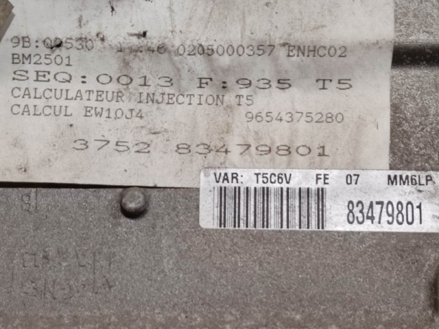 Peugeot 307 2001-2008 2,0 16v Benzin motorvezérlő Magnetti Marelli SW16.743.004 , SW9654375280