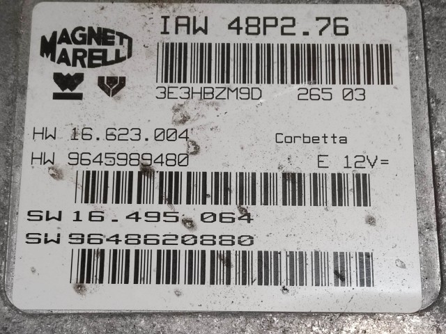 Peugeot 206 1998-2012 1,1 benzin motorvezérlő Magnetti Marelli SW16.495.064 SW9648620880