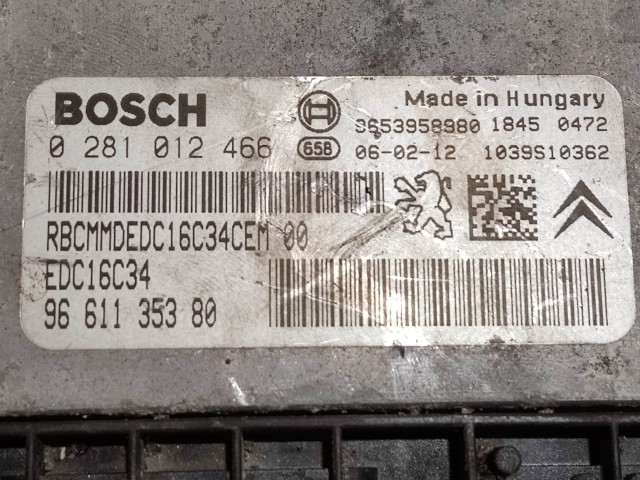 Citroen Xsara Picasso 1,6 16v Diesel motorvezérlő, Bosch 0281012466 9661135380