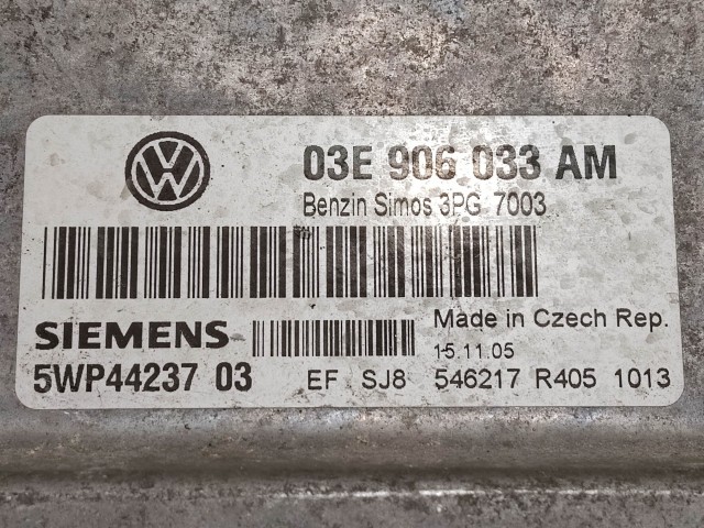 Seat Ibiza 6L1, Volkswagen Polo 9N 1,2 12v benzin motorvezérlő  Siemens 5WP4423703 , 03E906033AM