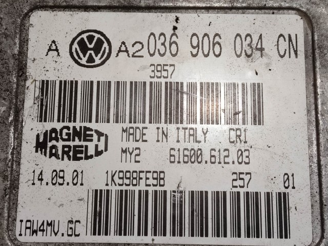Volkswagen Bora, Golf IV. 1,6 16v benzin motorvezérlő Magnetti Marelli 036906034CN , 036906034CN