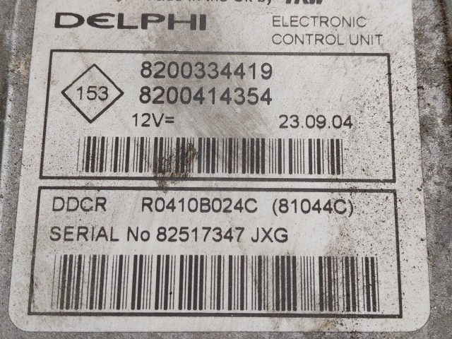 218403 Renault Megane II. 1,5 Diesel motorvezérlő 8200414354  a képen látható sérüléssel 8200414354 
