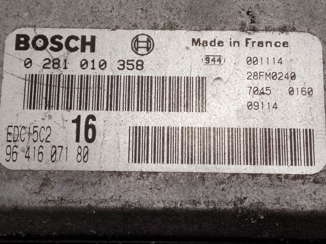 Citroen Xsara Picasso 2,0 Diesel motorvezérlő Bosch 0281010358 9641607180