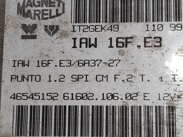 Fiat Punto I. 1,2 8v benzin motorvezérlő Magnetti Marelli IAW16F.E3 46545152