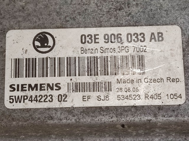 Skoda Fabia, Volkswagen Polo, Seat Cordoba, Ibiza motorvezérlő Siemens 5WP4422302 03E906033AB