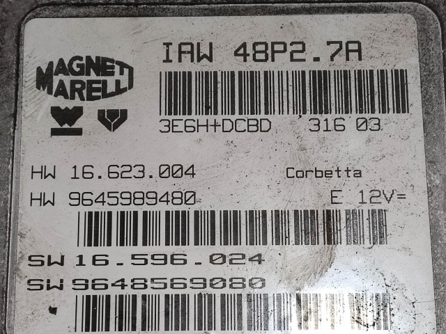 Citroen C1, C3, Peugeot 206 1,1 8v benzin motorvezérlő Magnetti Marelli  9645989480
