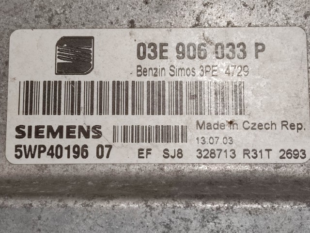 Seat Ibiza 6L1, Cordoba 1,2 12v benzin motorvezérlő  5WP4019607 , 03E906033P