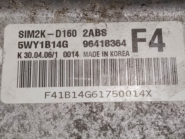 Chevrolet Epica 2,0 24v benzin motorvezérlő  5WY1B14G , 96418364