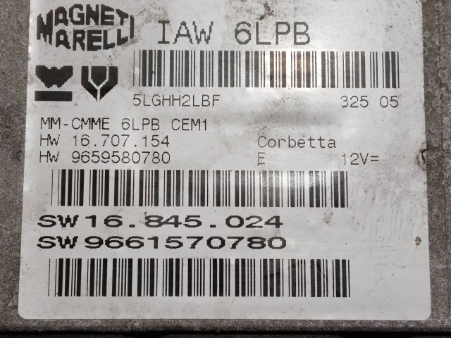 Peugeot 407, Citroen C5 1,8 16v benzin motorvezérlő  IAW6LPB , SW9661570780