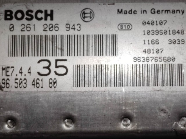 Peugeot 307 2000-2009 1,6 16v benzin motorvezérlő  Bosch 0261206943 , 9650346180