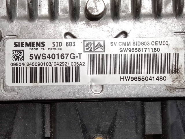 Peugeot 407, Citroen C5 2,0 Diesel motorvezérlő, a képen látható sérüléssel Siemens SW9656171180 5WS40167G-T