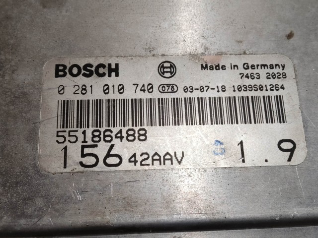 Alfa Romeo 156 2001-2005 1,9 8v Diesel motorvezérlő szett, Bosch 0281010740 , 55186488