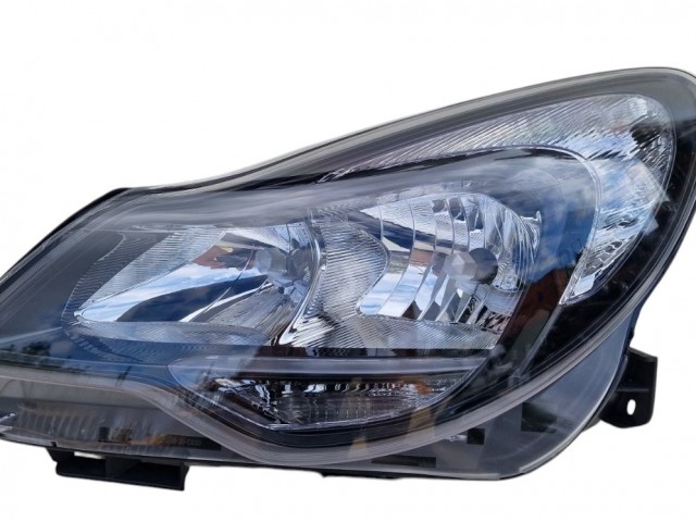 Opel Corsa D 2011.03.01-2014.08.31 utángyártott új bal első fényszóró H7/H1+nappalifény fekete h.(motorral) TYC