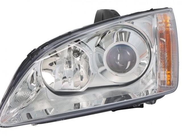 Ford Focus II. 2004-2007 utángyártott új bal első fényszóró D1S/H1 Hella üres króm