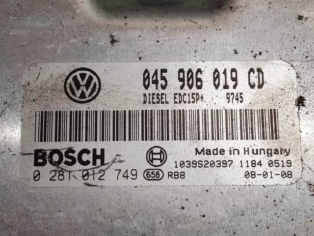 Skoda Fabia, Roomster, Volkswagen Polo 9N, Seat Ibiza 6L1, Cordoba 1,4 Diesel motorvezérlő 0281012749 , 045906019CD