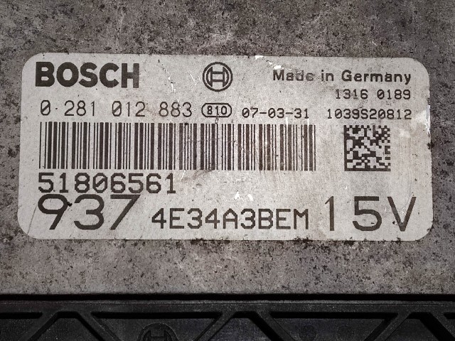 223281 Alfa Romeo GT 2003-2010 1,9 16v Diesel motorvezérlő szett Bosch 0281012883 51806561